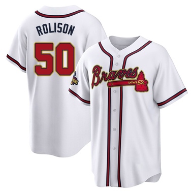 Gold Ryan Rolison Youth Atlanta Braves White 2022 Program Jersey - Replica