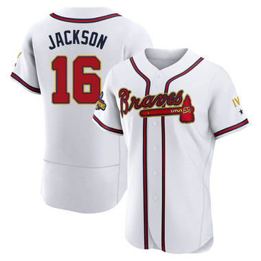 Gold Sonny Jackson Men's Atlanta Braves White 2022 Program Jersey - Authentic Big Tall
