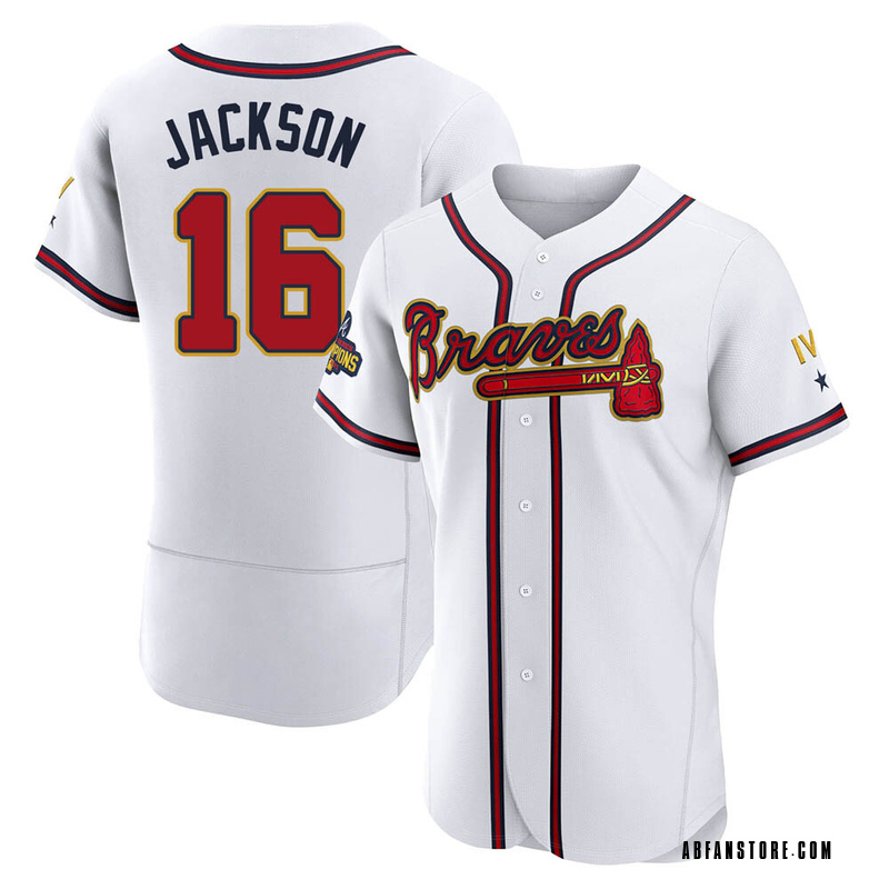 Gold Sonny Jackson Men's Atlanta Braves White 2022 Program Jersey - Authentic Big Tall
