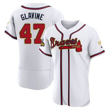 Gold Tom Glavine Men's Atlanta Braves White 2022 Program Jersey - Authentic Big Tall