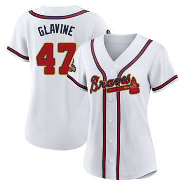 Gold Tom Glavine Women's Atlanta Braves White 2022 Program Jersey - Authentic Plus Size