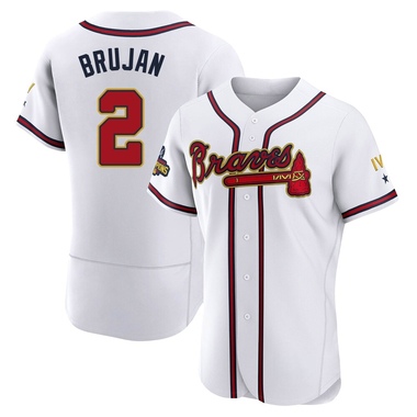 Gold Vidal Brujan Men's Atlanta Braves White 2022 Program Jersey - Authentic Big Tall