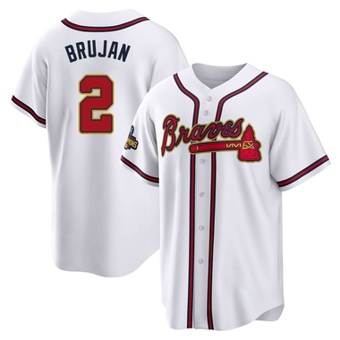 Gold Vidal Brujan Youth Atlanta Braves White 2022 Program Jersey - Replica