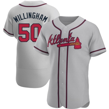 Gray Amos Willingham Men's Atlanta Braves Road Jersey - Authentic Big Tall