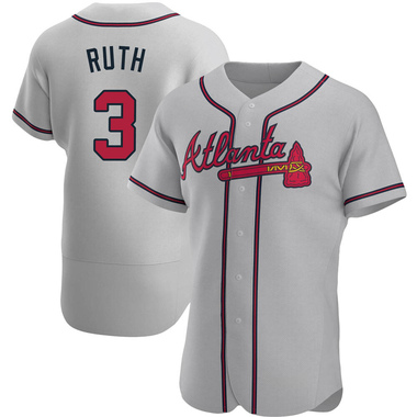 Gray Babe Ruth Men's Atlanta Braves Road Jersey - Authentic Big Tall