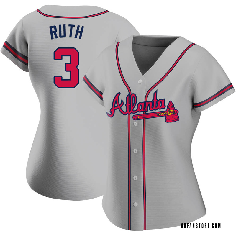 Gray Babe Ruth Women's Atlanta Braves Road Jersey - Authentic Plus Size