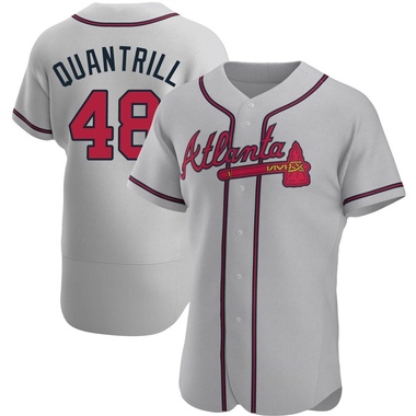 Gray Cal Quantrill Men's Atlanta Braves Road Jersey - Authentic Big Tall