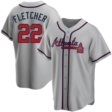 Gray David Fletcher Men's Atlanta Braves Road Jersey - Replica Big Tall
