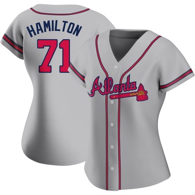 Gray Ian Hamilton Women's Atlanta Braves Road Jersey - Replica Plus Size