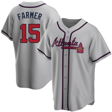 Gray Kyle Farmer Men's Atlanta Braves Road Jersey - Replica Big Tall