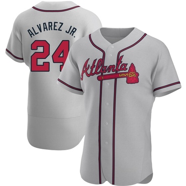 Gray Nacho Alvarez Jr. Men's Atlanta Braves Road Jersey - Authentic Big Tall