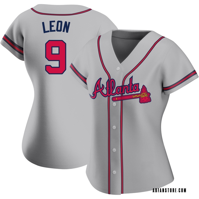 Gray Sandy Leon Women's Atlanta Braves Road Jersey - Authentic Plus Size