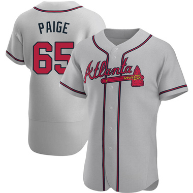 Gray Satchel Paige Men's Atlanta Braves Road Jersey - Authentic Big Tall