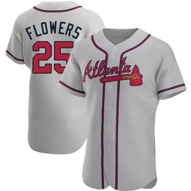 Gray Tyler Flowers Men's Atlanta Braves Road Jersey - Authentic Big Tall