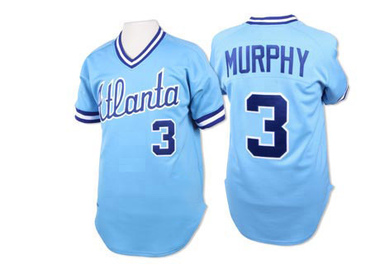 Light Blue Dale Murphy Men's Atlanta Braves 1982 Throwback Jersey - Authentic Big Tall