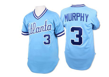 Light Blue Dale Murphy Men's Atlanta Braves 1982 Throwback Jersey - Replica Big Tall