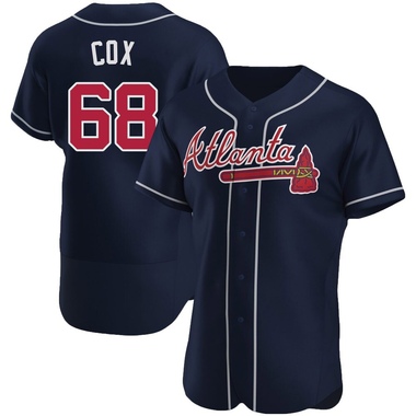 Navy Austin Cox Men's Atlanta Braves Alternate Jersey - Authentic Big Tall