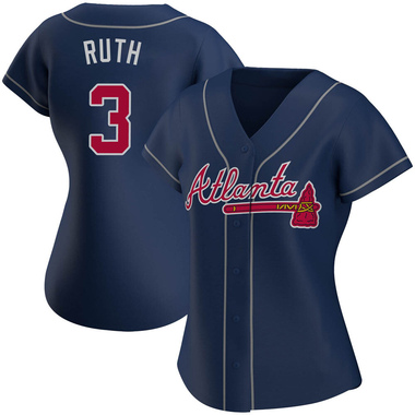 Navy Babe Ruth Women's Atlanta Braves Alternate Jersey - Authentic Plus Size