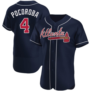 Navy Biff Pocoroba Men's Atlanta Braves Alternate Jersey - Authentic Big Tall