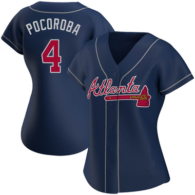 Navy Biff Pocoroba Women's Atlanta Braves Alternate Jersey - Authentic Plus Size