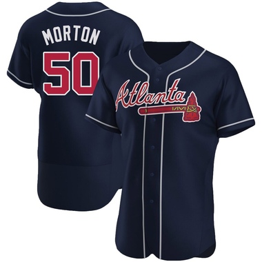 Navy Charlie Morton Men's Atlanta Braves Alternate Jersey - Authentic Big Tall