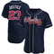 Navy David Justice Men's Atlanta Braves Alternate Jersey - Authentic Big Tall