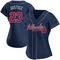 Navy David Justice Women's Atlanta Braves Alternate Jersey - Replica Plus Size