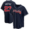 Navy David Justice Youth Atlanta Braves Alternate Jersey - Replica