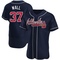 Navy Forrest Wall Men's Atlanta Braves Alternate Jersey - Authentic Big Tall