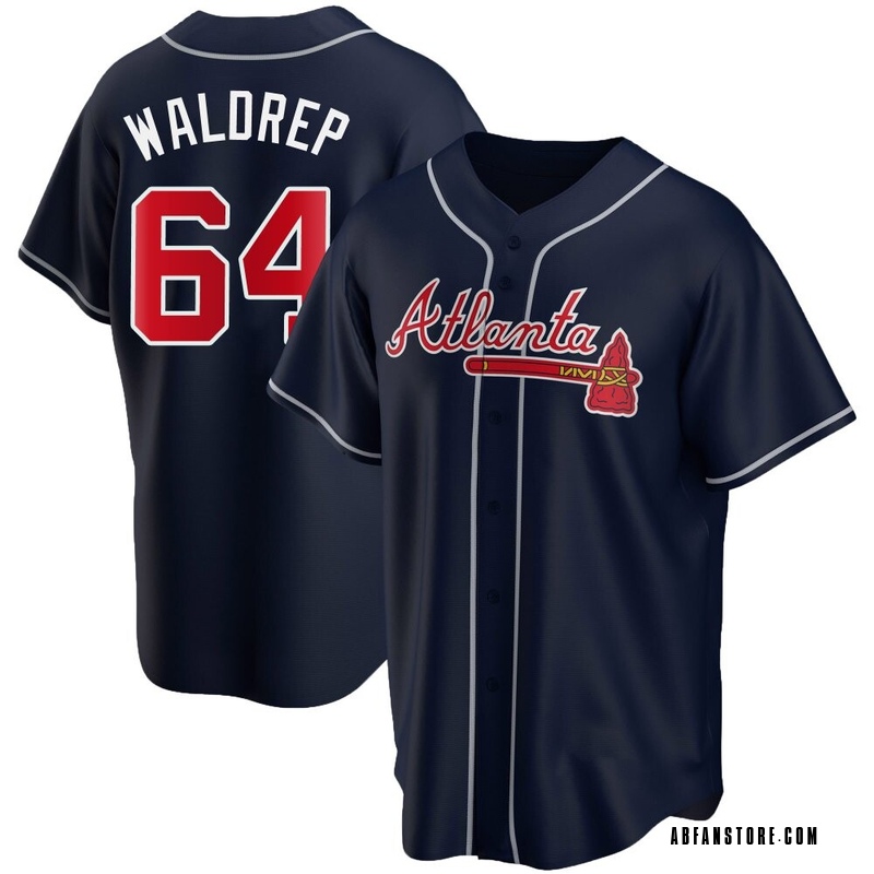 Navy Hurston Waldrep Youth Atlanta Braves Alternate Jersey - Replica