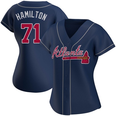 Navy Ian Hamilton Women's Atlanta Braves Alternate Jersey - Authentic Plus Size