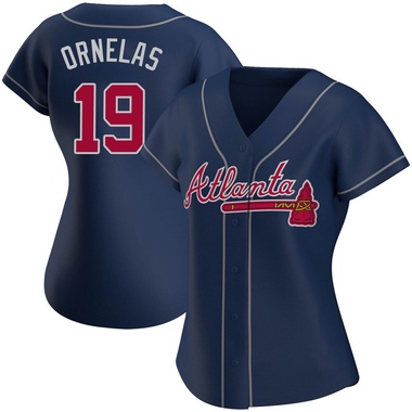 Navy Jonathan Ornelas Women's Atlanta Braves Alternate Jersey - Replica Plus Size