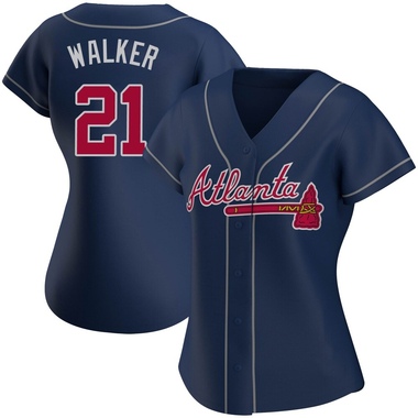 Navy Josh Walker Women's Atlanta Braves Alternate Jersey - Authentic Plus Size