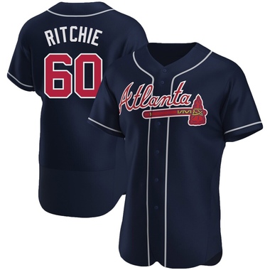 Navy JR Ritchie Men's Atlanta Braves Alternate Jersey - Authentic Big Tall
