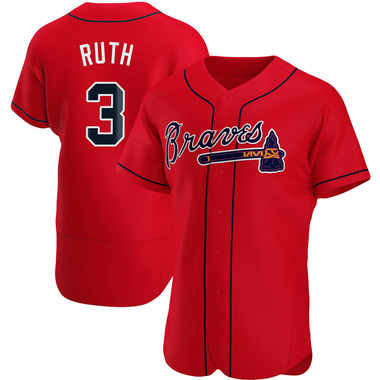 Red Babe Ruth Men's Atlanta Braves Alternate Jersey - Authentic Big Tall