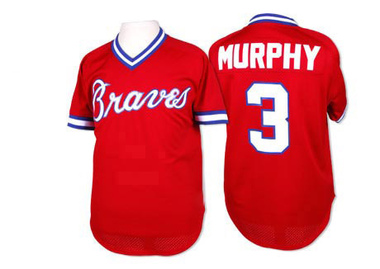 Red Dale Murphy Men's Atlanta Braves 1980 Throwback Jersey - Authentic Big Tall