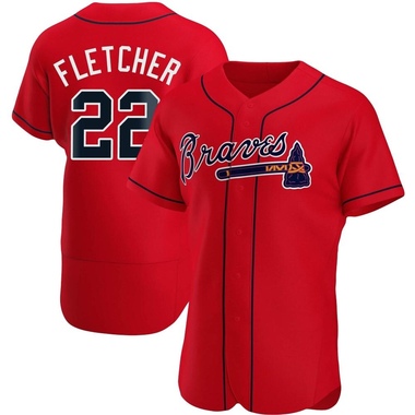 Red David Fletcher Men's Atlanta Braves Alternate Jersey - Authentic Big Tall