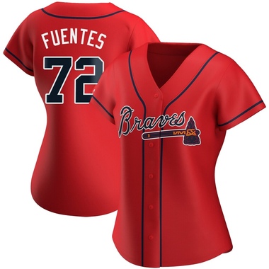 Red Didier Fuentes Women's Atlanta Braves Alternate Jersey - Authentic Plus Size