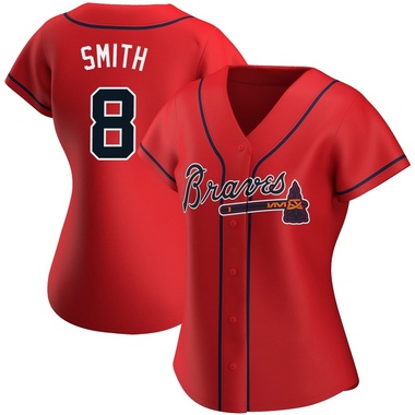 Red Dominic Smith Women's Atlanta Braves Alternate Jersey - Authentic Plus Size