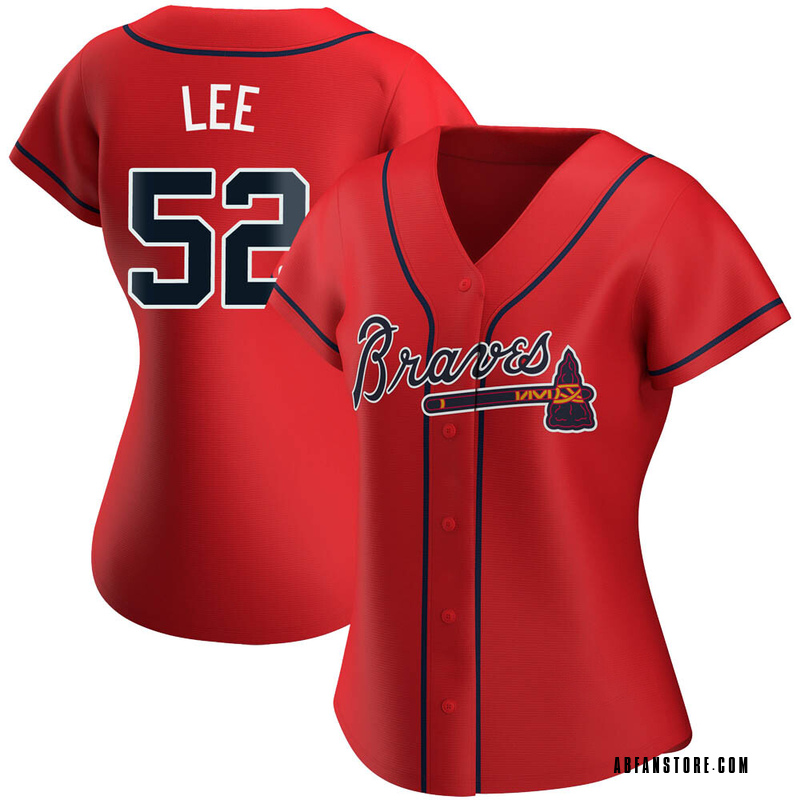 Red Dylan Lee Women's Atlanta Braves Alternate Jersey - Authentic Plus Size