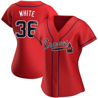 Red Eli White Women's Atlanta Braves Alternate Jersey - Authentic Plus Size