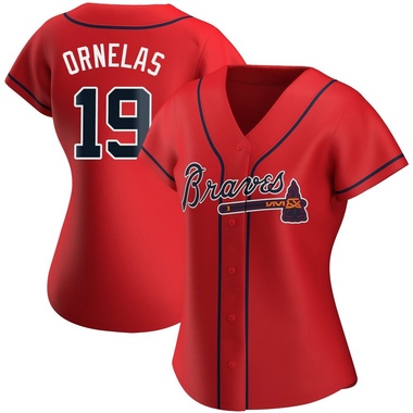 Red Jonathan Ornelas Women's Atlanta Braves Alternate Jersey - Replica Plus Size