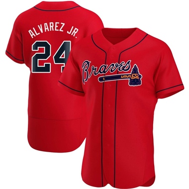 Red Nacho Alvarez Jr. Men's Atlanta Braves Alternate Jersey - Authentic Big Tall