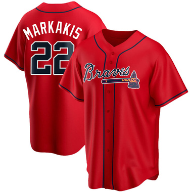 Red Nick Markakis Men's Atlanta Braves Alternate Jersey - Replica Big Tall