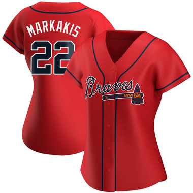 Red Nick Markakis Women's Atlanta Braves Alternate Jersey - Replica Plus Size