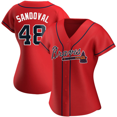 Red Pablo Sandoval Women's Atlanta Braves Alternate Jersey - Authentic Plus Size