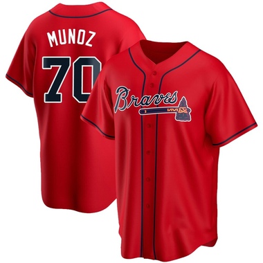 Red Rolddy Munoz Youth Atlanta Braves Alternate Jersey - Replica