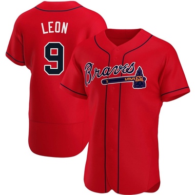 Red Sandy Leon Men's Atlanta Braves Alternate Jersey - Authentic Big Tall