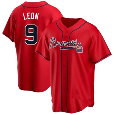 Red Sandy Leon Men's Atlanta Braves Alternate Jersey - Replica Big Tall