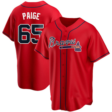 Red Satchel Paige Men's Atlanta Braves Alternate Jersey - Replica Big Tall
